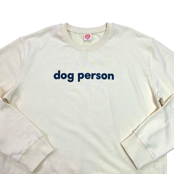 DOG Person Logo Crew Neck Jersey Sweatshirt in Vanilla Cream - Picture 4 of 8